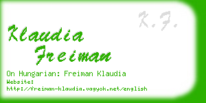 klaudia freiman business card